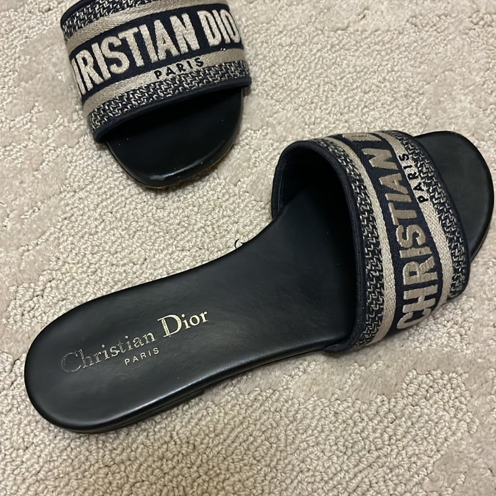 Christian Dior Navy Slides - Picture 2 of 4